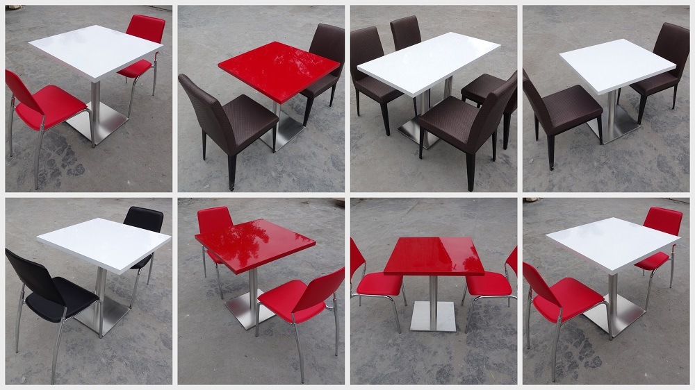 Artificial Marble Restaurant Four Seater Table and Chair