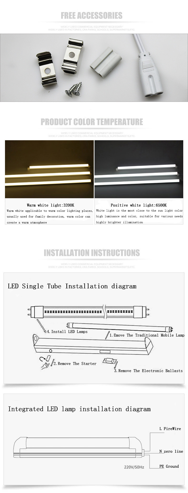 T8 20W LED Grow Tube Supplementary Lighting Lamps for Plant