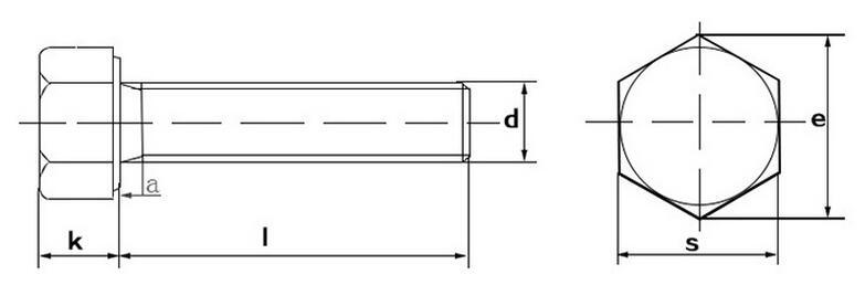 DIN933 Stainless Steel Hex Head Bolt Machine Screw M5-M33