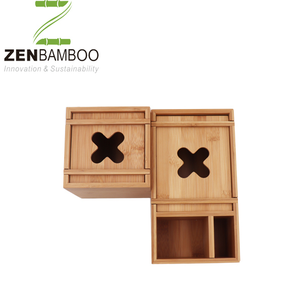 Desktop Organizer Natural Bamboo Storage Box for Stationery