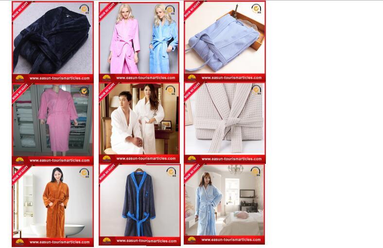 China Towel Factory Customer Cotton Blue Hotel Bathrobe