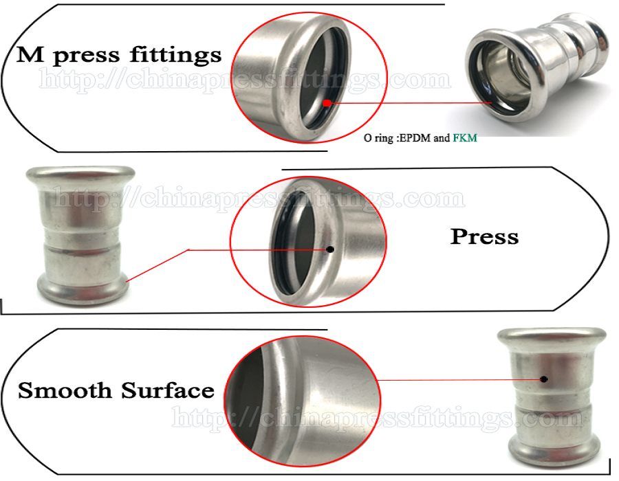 Press to Press Fittings Coupling Sanitary Plumbing Pipe Fittings