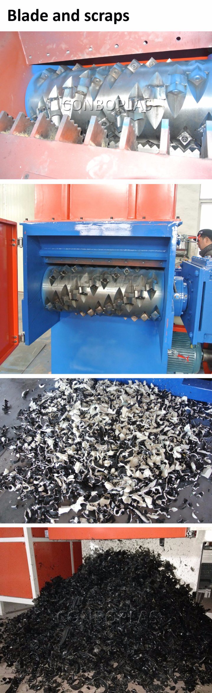 PVC/PP/PE/Pet/ABS/Pipe/Wire/Film Plastic Single Double Shaft Shredder