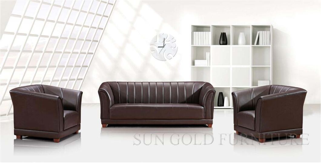 Modern Europe Italy Style Leather 1+3+1 Office Sofa Set Living Room Sofa