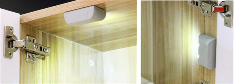 3PCS Cabinet Hinges Light 7 LED Control Sensor Night Lamp ABS Universal Furniture Hardware for Kitchen Cupboard Closet Wardrobe
