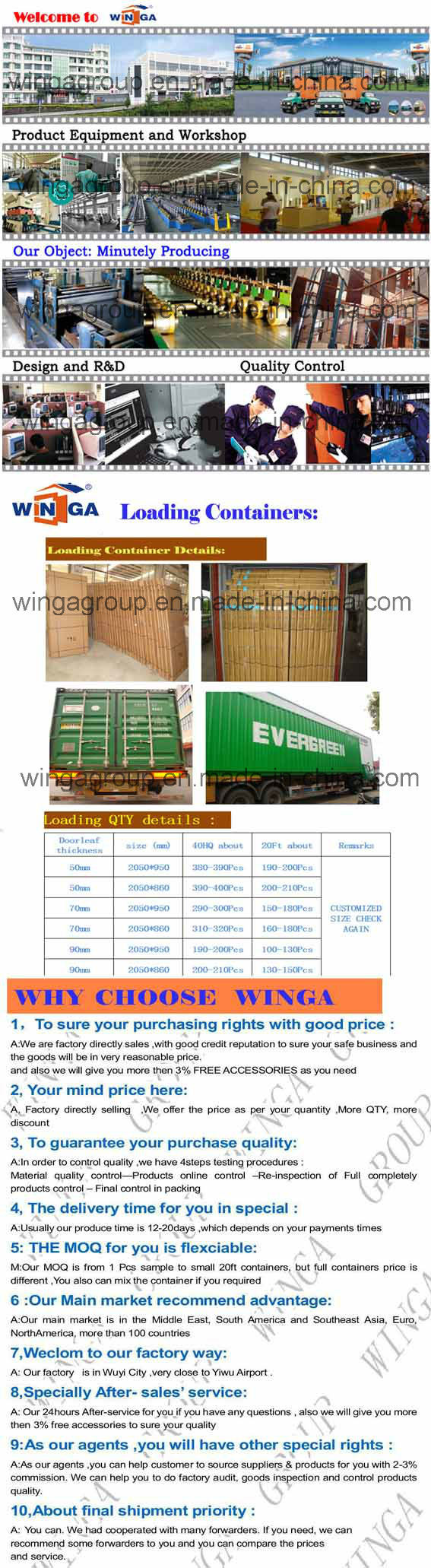 Iran Color Security Metal Exterior Steel Iron Door (W-S-119)