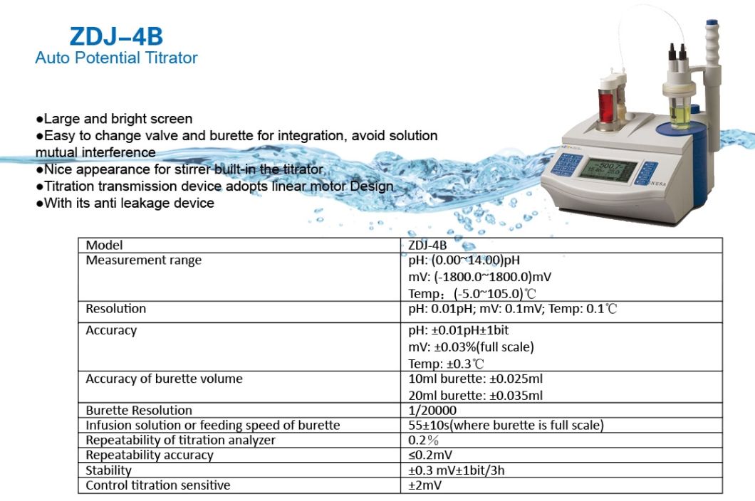 Movel Supply Lab High Quality Competitive Price RS-232 Printing Interface Automatic Potentionmetric Titrator