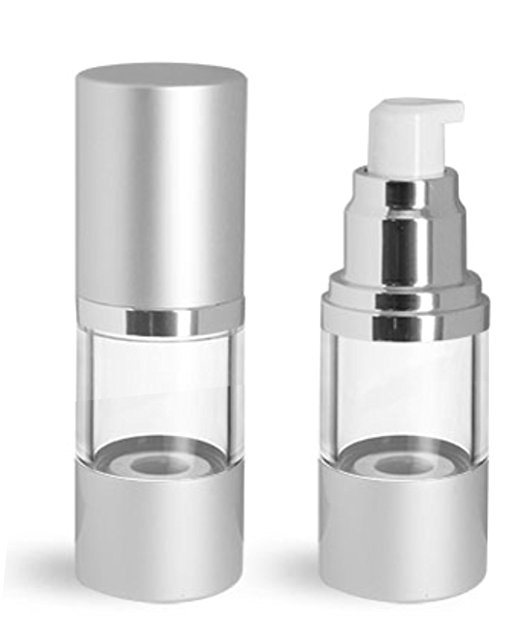 1/2oz Matte Silver Airless Treatment Pump Bottles Supplier 15ml