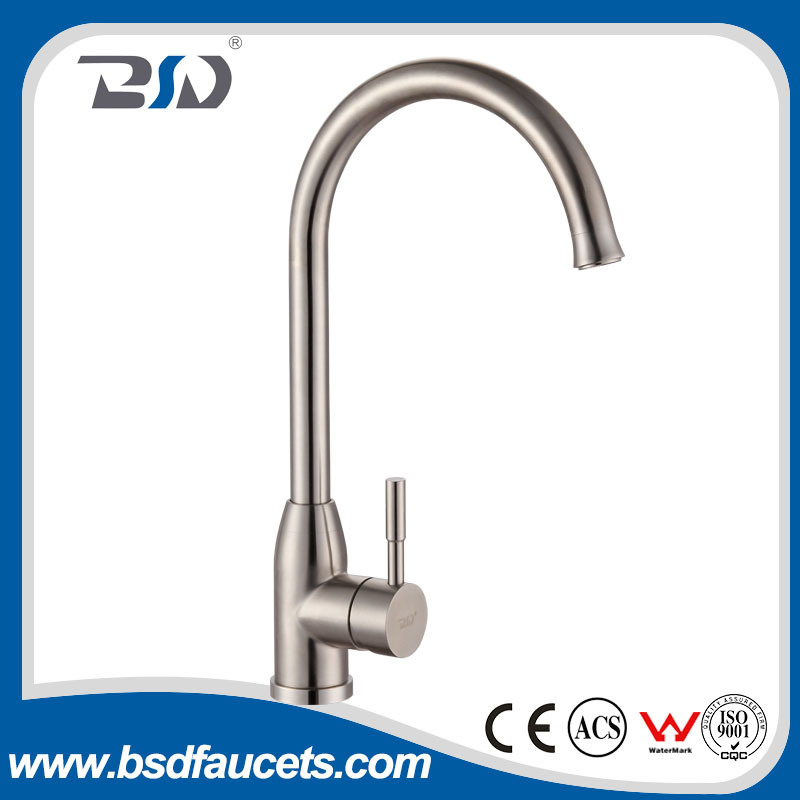 New Luxury Stainless Steel Lead-Free Kitchen Basin Faucet Nickle Brushed