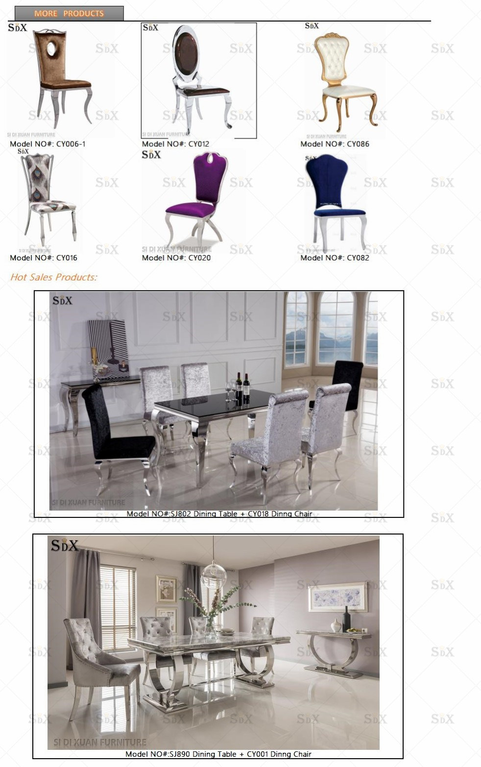 Modern Hotel Stainless Steel Dining Room White Wedding Banquet Chair