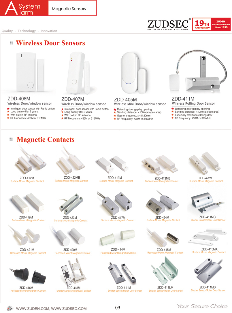 Wired Recessed Mount Magnetic Contacts