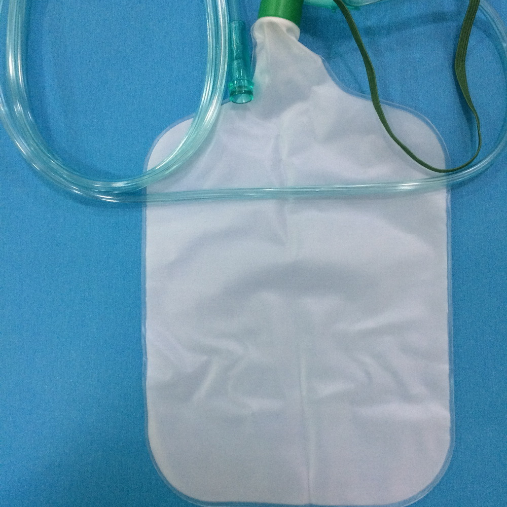 Disposable Non-Rebreathing Oxygen Mask with Reservoir Bag (Green/Transparent, All Types)