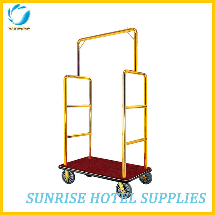 High Quality Stainless Steel Luggage Cart for Hotel Lobby