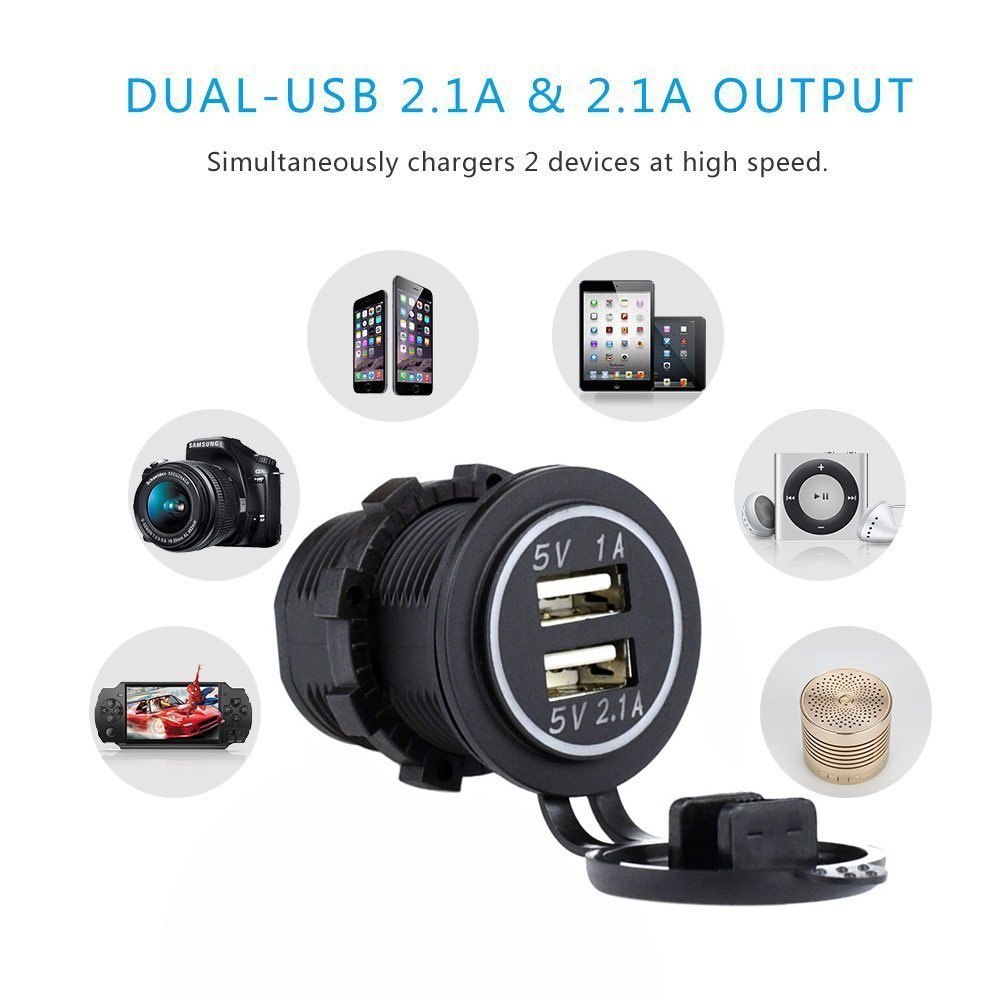 USB Socket Dual Charger Car & Auto Cigarette Lighter