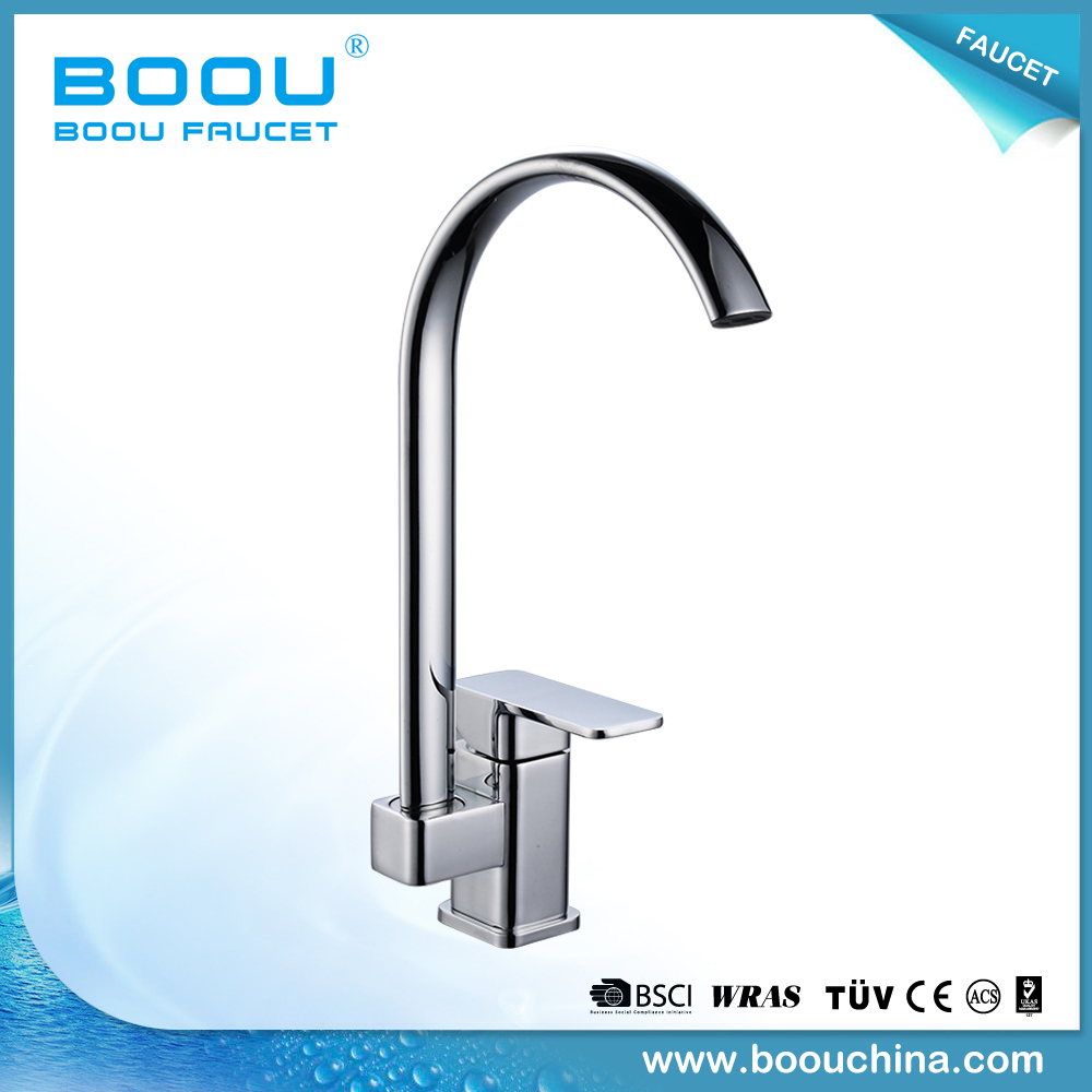 Boou The Lasted Model New Style Deck Mounted Long Neck Zinc Alloy Kitchen Mixer Tap