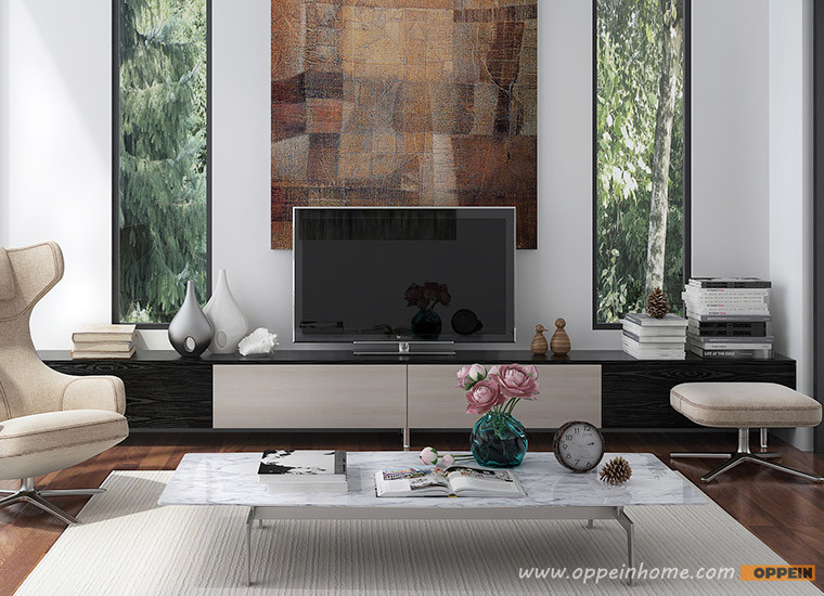 Oppein Modern High Quality PVC TV Stand (TV17-HPL01)