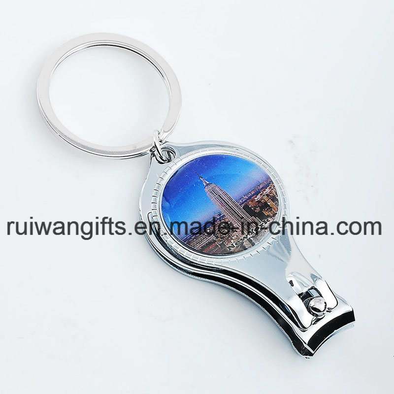 Multi Function Metal Nail Clipper Bottle Opener Keychain, Portable Nail Cutter Keyring Bottle Opener