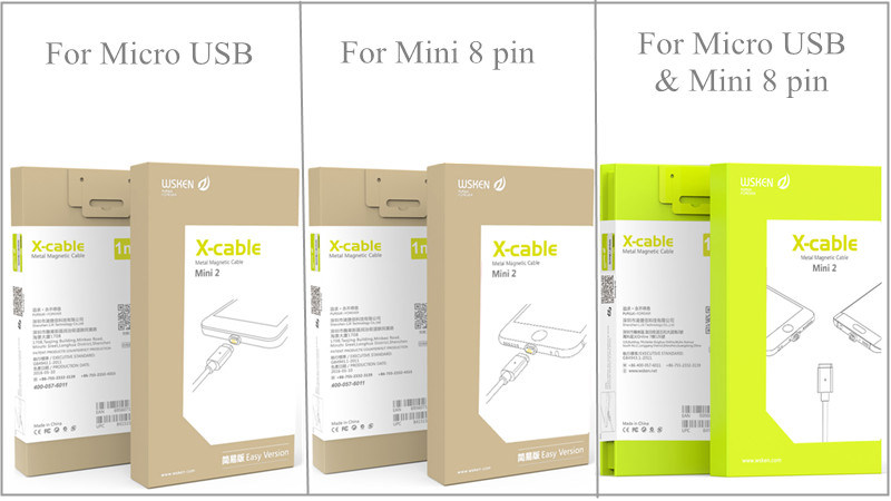 Wsken Metal Mini 2 Magnetic Cable Data Transfer Hi-Speed Wsken Magnetic USB Cable Charging for iPhone / Micro USB