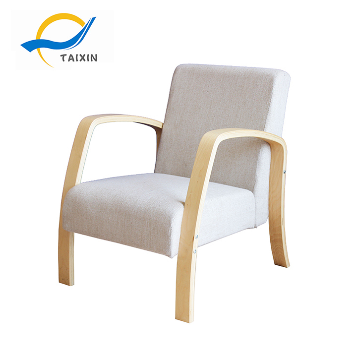 Modern Sofa Fabric Bend Wood Single Seat Sofa