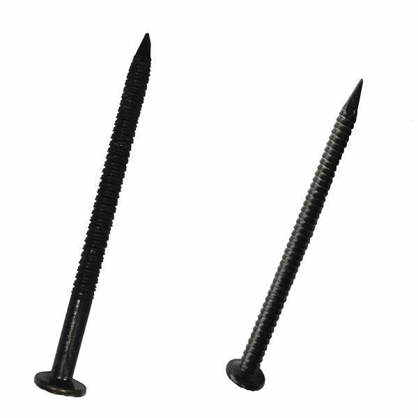 Black Ring Shank Nail with Sharp Point