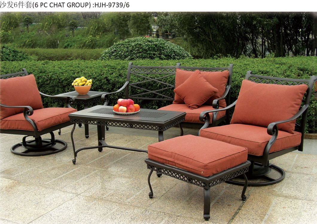 Europe Style Patio Furniture Cast Aluminum Sofa Outdoor Dining Table