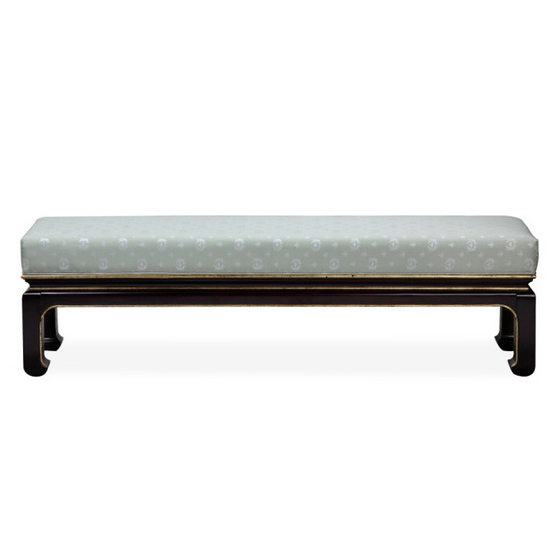 New Arrived Hotel Furniture Chunky Wooden Bench with Fabric Cushion Bed Side Stool