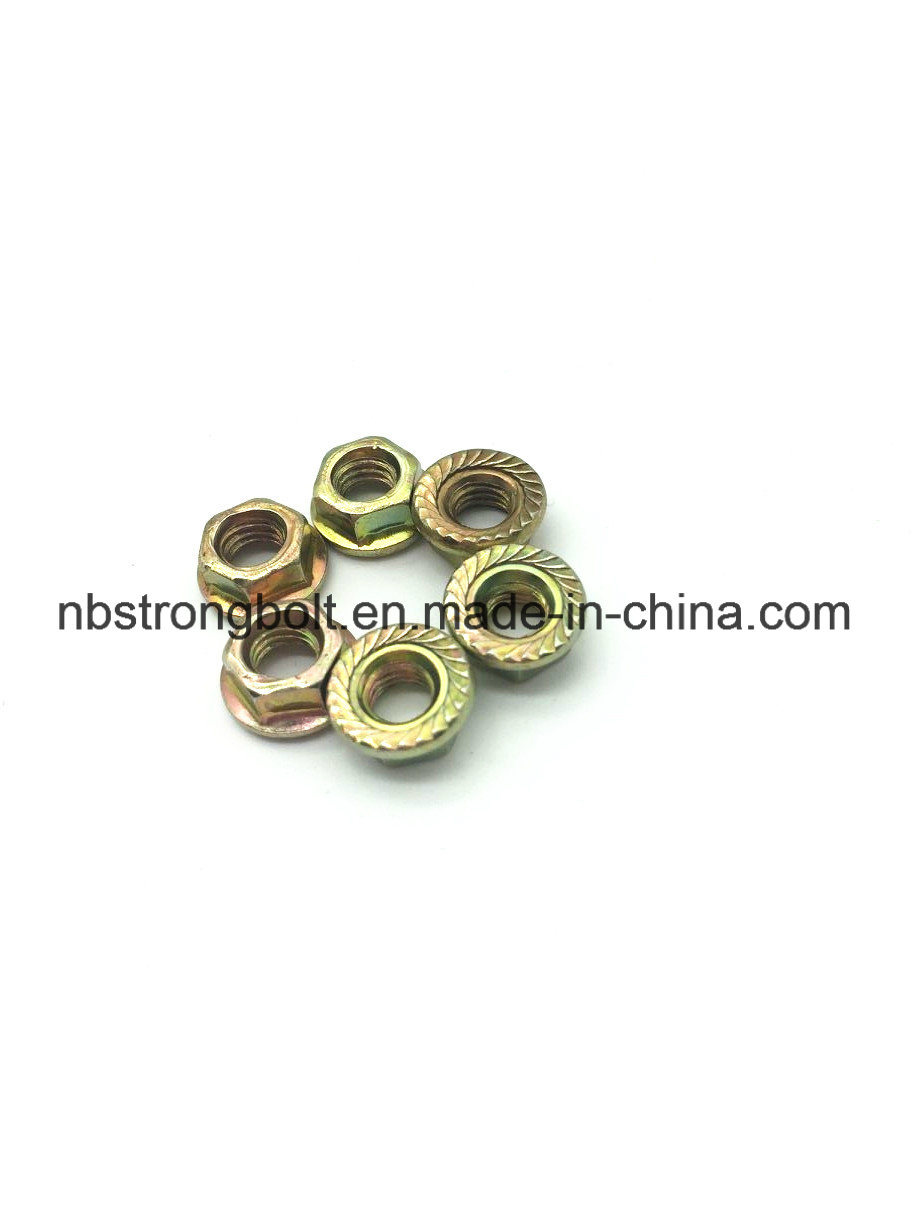 DIN6923 Hex Flange Nut with Yellow Zinc Plated M6