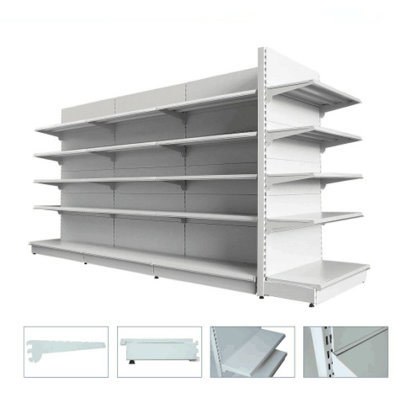 Retail Store Display Supermarket Double Sided Gondola Shelf