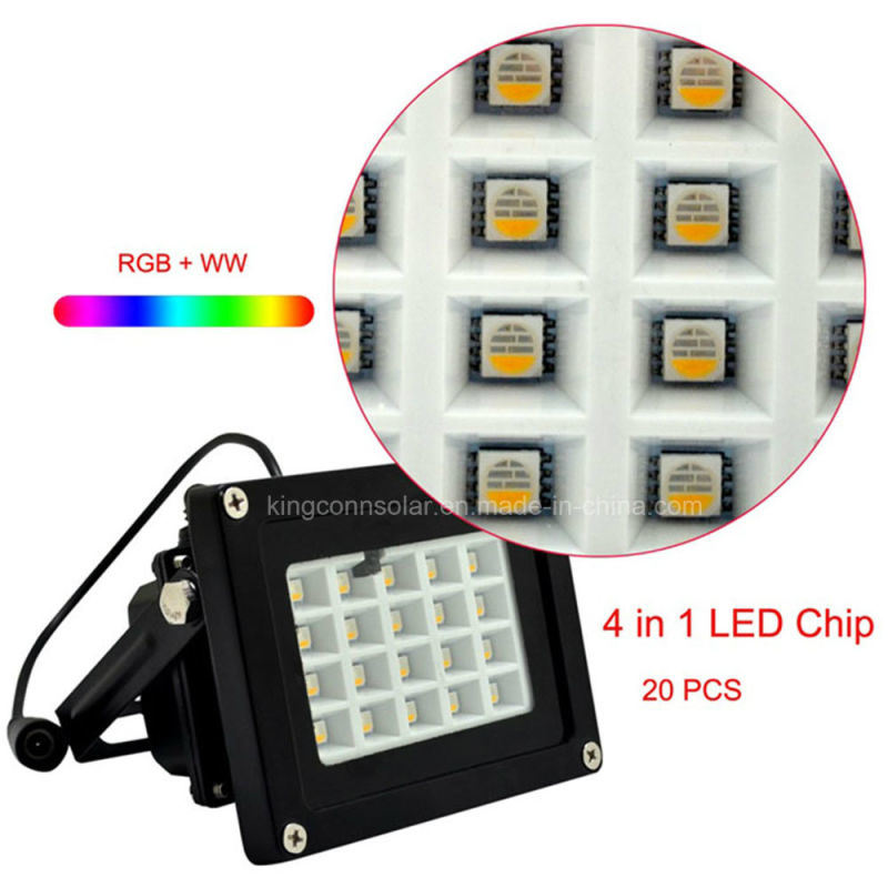 Outdoor Security 20 LED Lamp RGB Solar Panel Flood Light for Colorful Decoration Lighting