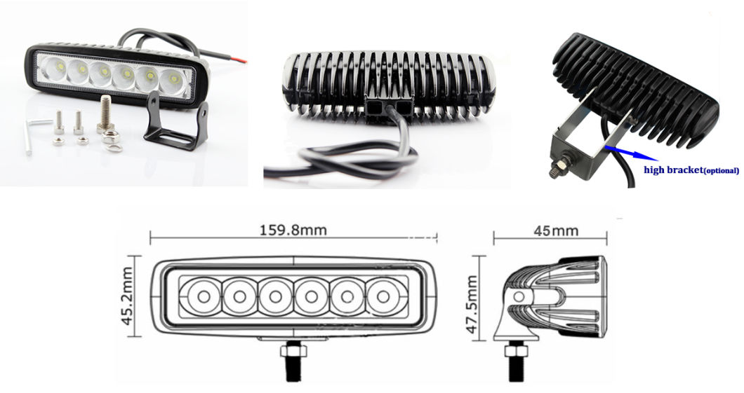 18W LED Car Light LED Driving Light 6inch LED Spotlight