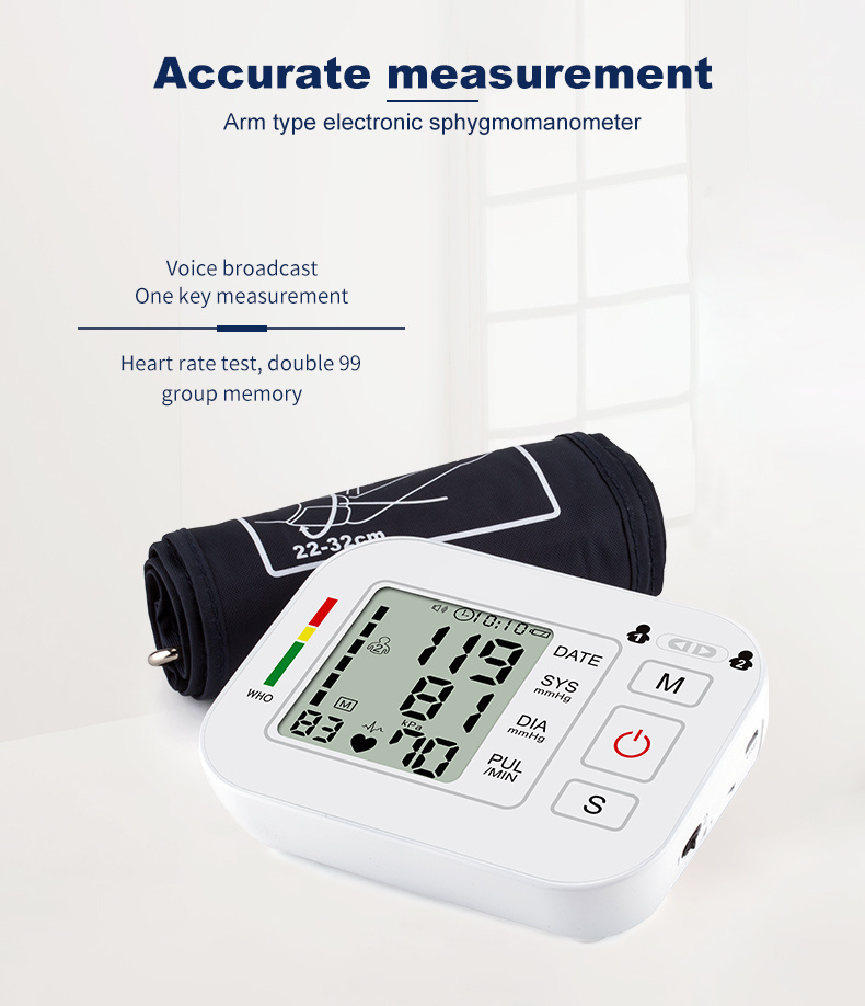 LCD Digital Upper Arm Blood Pressure Monitor Digital Sphygmomanometer