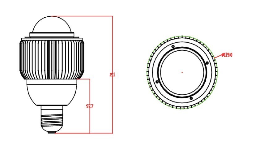 E40 Interior LED Warehouse High Bay Light 50watt