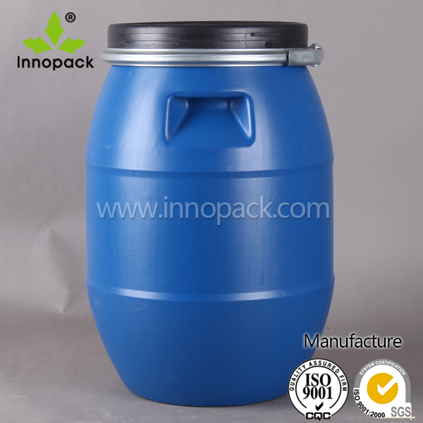 30L Blue Plastic Barrel with Screw Lid with Lock Ring and Handle