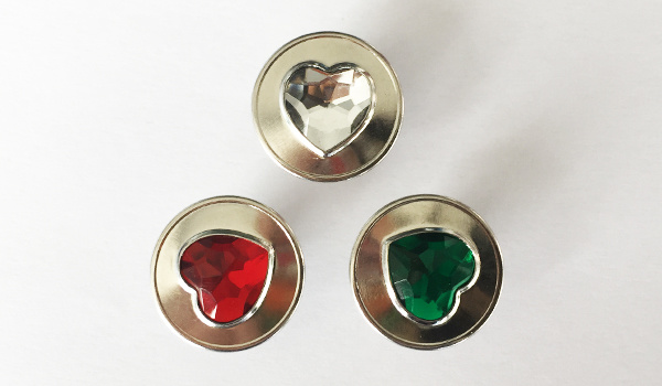 Middle Colorful Crystal Stone Metal Buttons Brass Shank Button for Garments