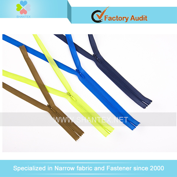 Eco-Friendly Auto Look Nylon Aluminium Zipper for Garment in Colors