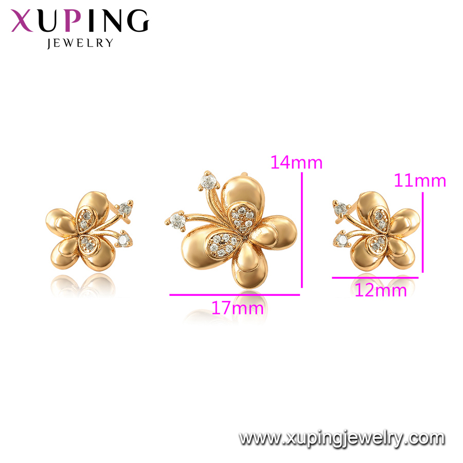 Xuping Luxury Dubai Gold Jewelry Set with Wedding Jewellery Design