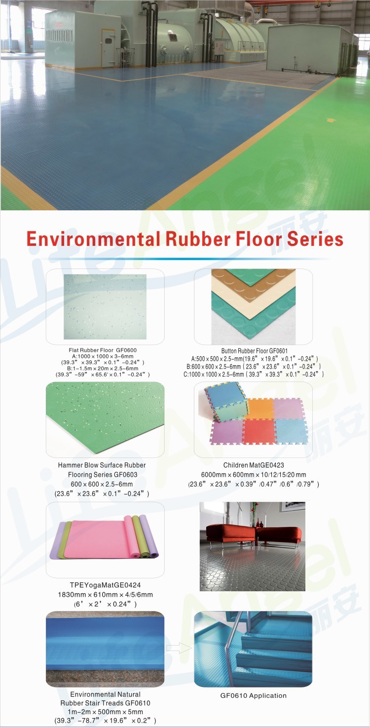 Color Industrial Narrow Rib Rubber Sheet/Mat/Flooring Roll