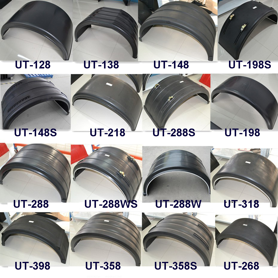 High Quality Trailer Universal Mudguard (WITH WHITE GARNISH, WITH RUBBER LAYER)