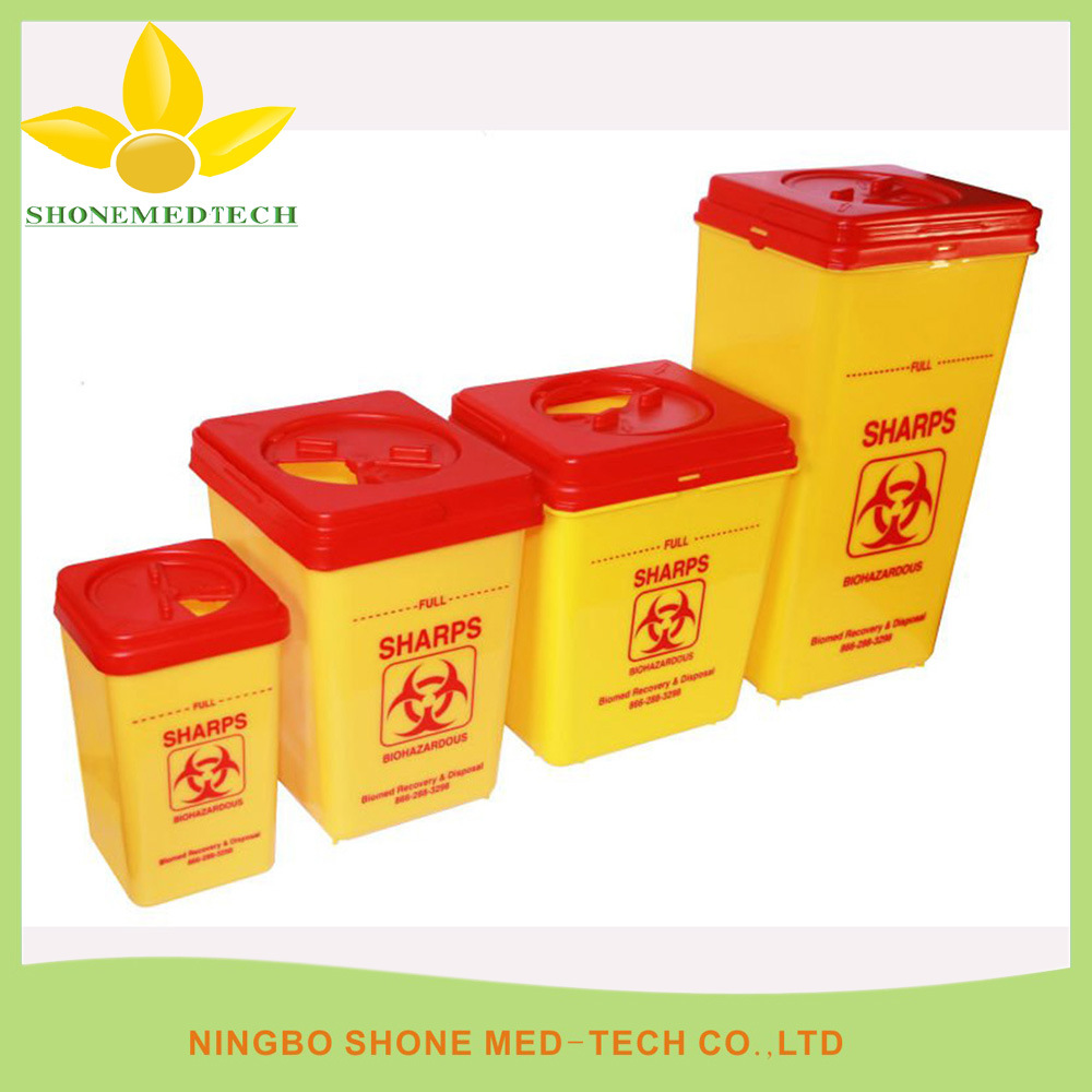 Square Medical Sharp Container with Side Lid