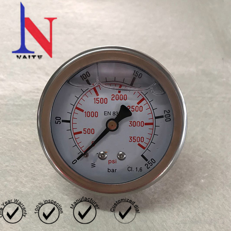 Heavy Machinery Oil Back Central Pressure Gauge