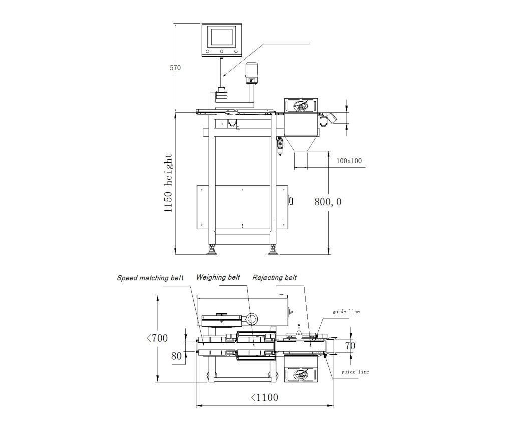 0.1g Accuracy Checkweigher for Food and Industrial Applications