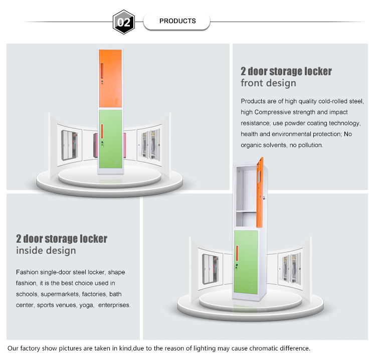 Mingxiu Clothes Storage Metal Cabinet Steel Locker/2 Door Colorful Full High Clothes Cabinet Metal Locker