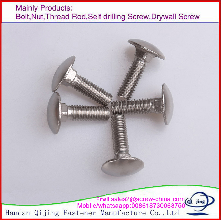 304 DIN693 Galvanised Full/ Half Threaded Carriage Bolts