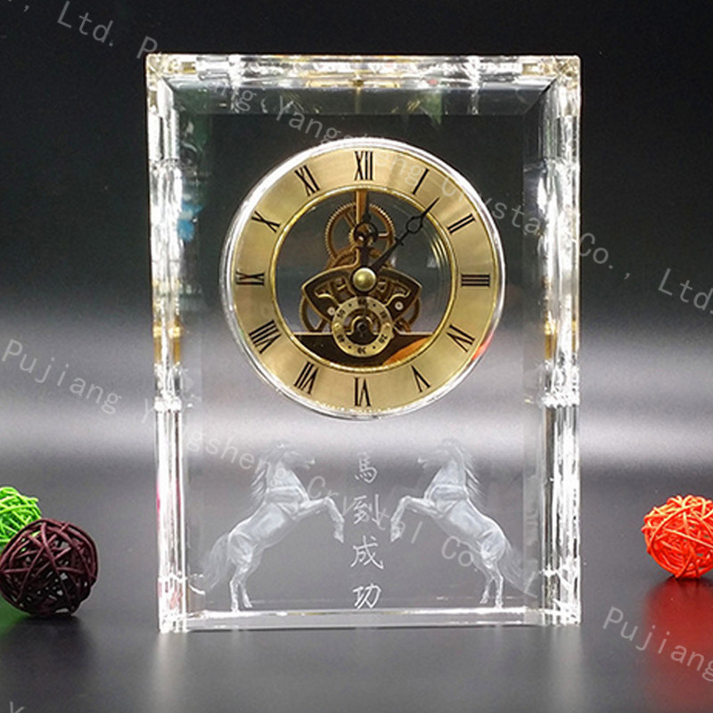 Best Selling Shape Crystal Desk Clock Crystal Crafts