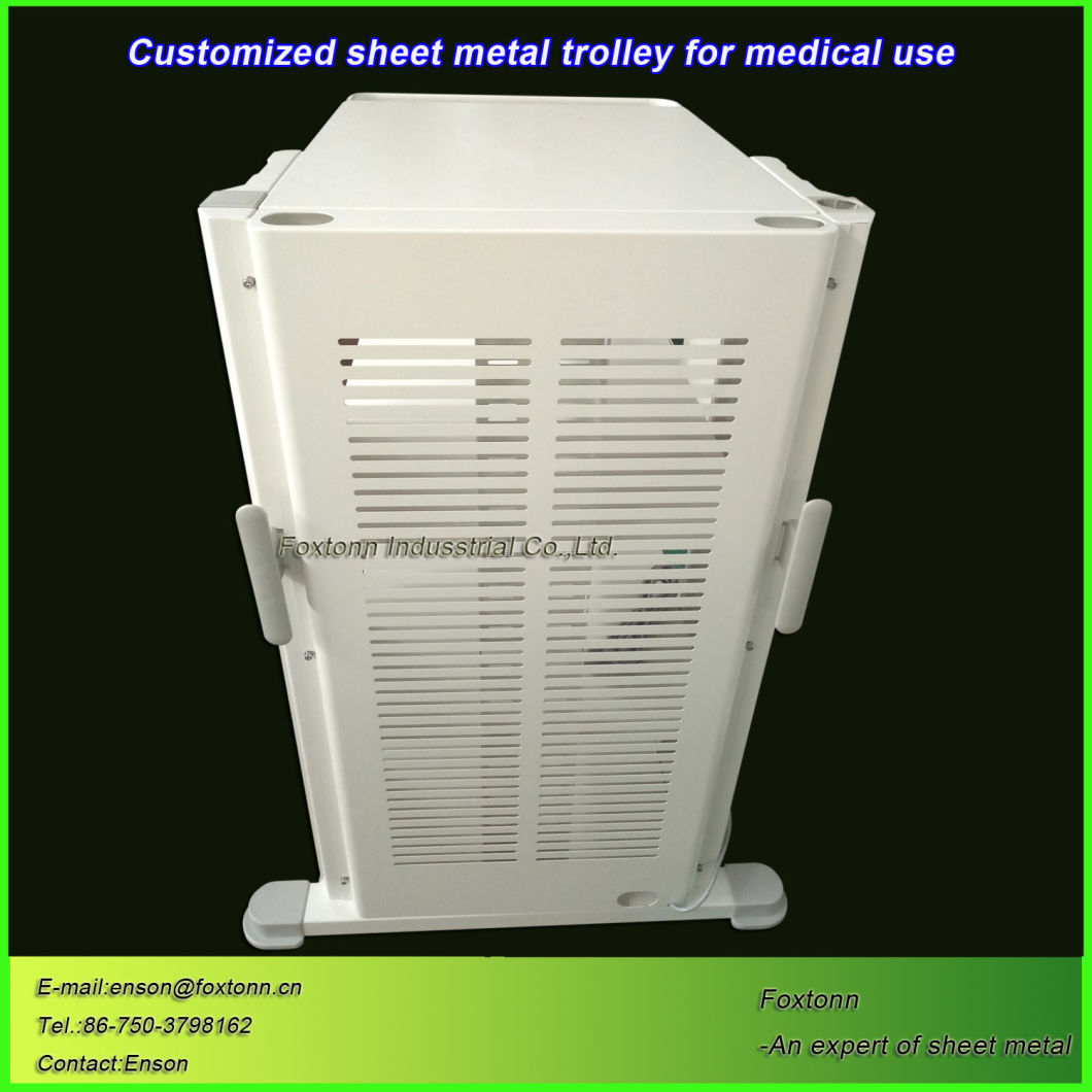 Customized Medical Cabinet Sheet Metal Trolley for Hospital Equipment