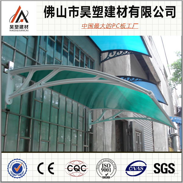 800*1000mm Polycarbonate Solid Awning Aluminum Frame Balcony Canopy Outdoor Buliding Materials