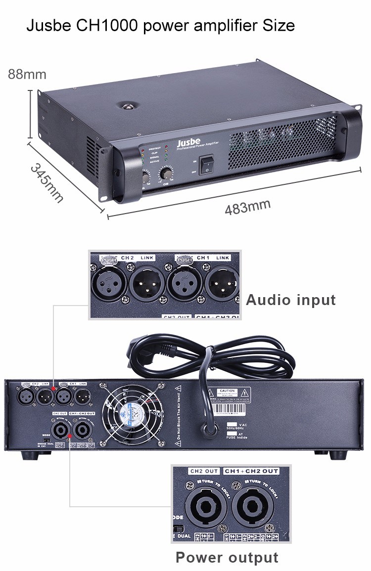 2 Channel 1000W 8ohm Professional Power Qsc Amplifier