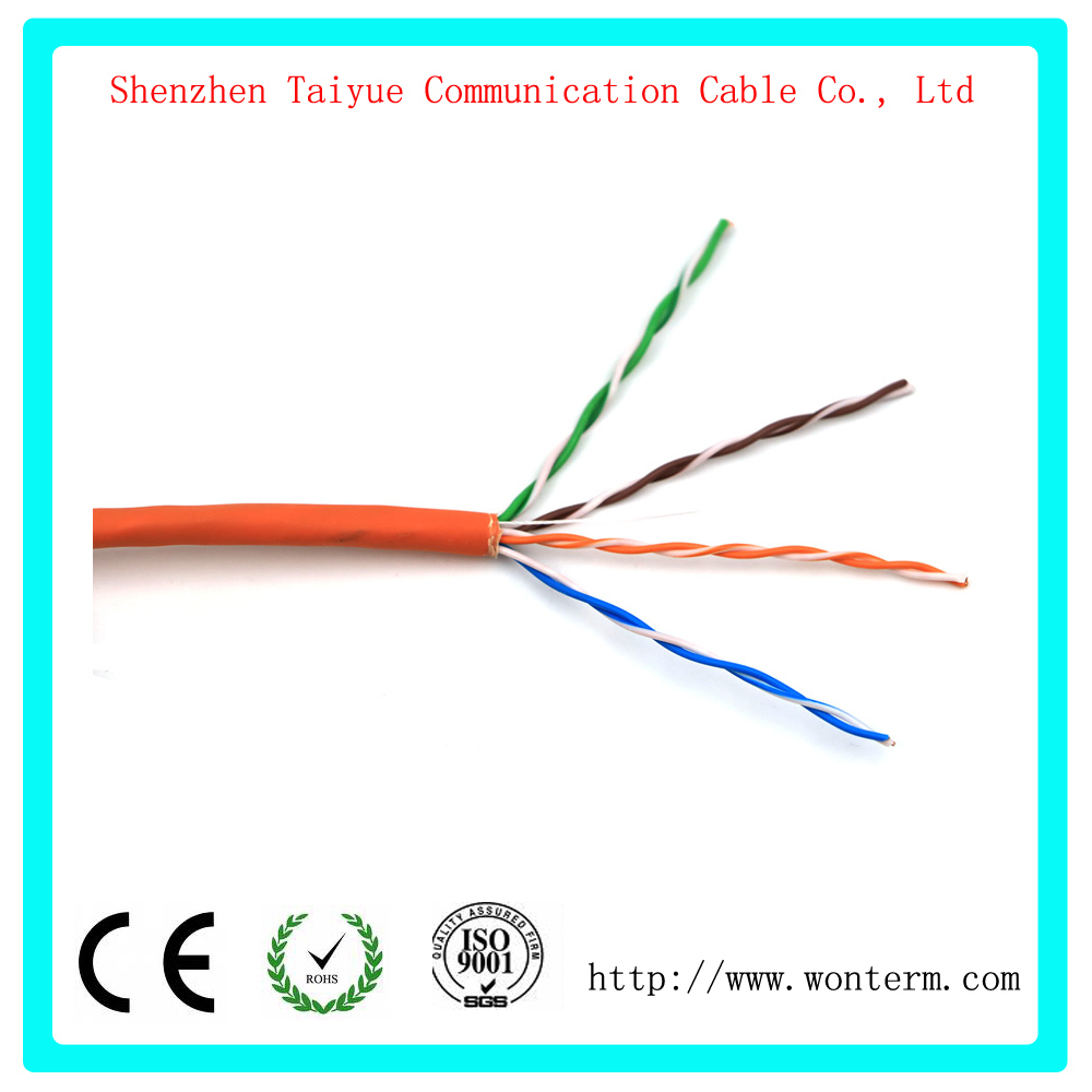 Cat5e LAN Cable with 350 MHz UTP 24AWG, 8c Solid Bare Copper Fluke Test 1000FT Ethernet Cable