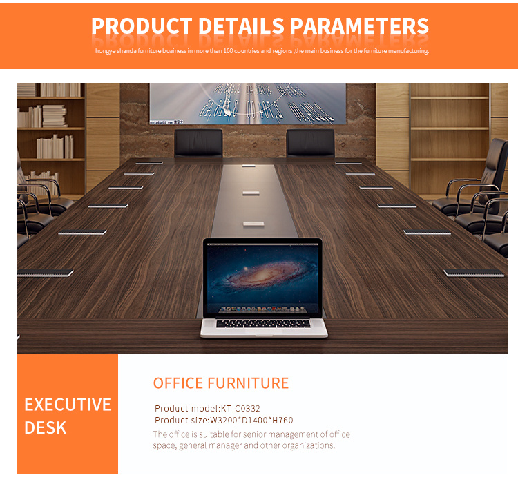 Modern New Design Dark Oak Office Furniture Conference Table (KT-C0332)