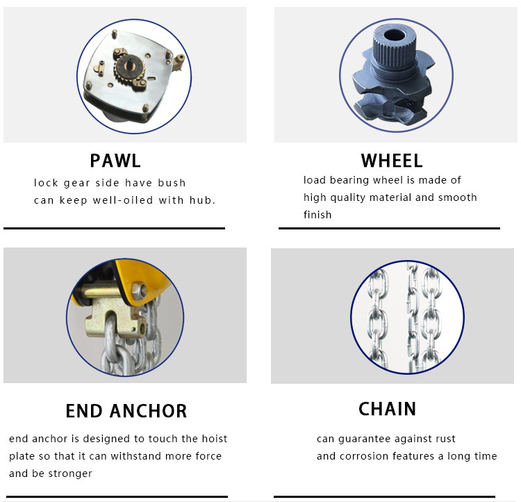 Double Brake Chain Block 10 Ton Chain Block with Thicken Hook